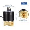 thumbnail image 2 of Uxcell Brass Electric Solenoid Valve, 1/4"NPT 12VDC Air Valve Normally Closed for Water Gas Fuel Oil, 2 of 5