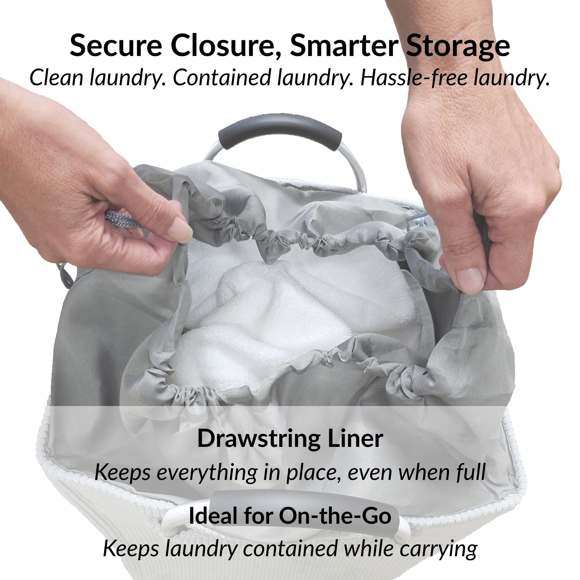 Corduroy Laundry Basket 55L Soft Gray