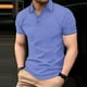 thumbnail image 1 of pstuiky Camisa de manga corta para hombre, Camisa informal de manga corta con cuello vuelto y botones para hombre, color liso, con bolsillos camisas casuales para hombre l, 1 of 6