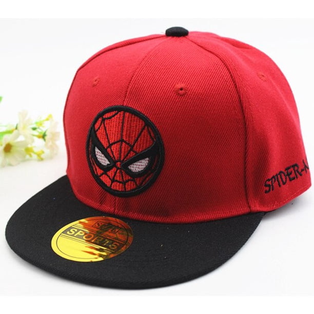 Sombreros de béisbol Spiderman para niños y niñas, sombrero de visera plana ajustable, Snapback, Hip Hop, primavera hola suerte unisex