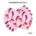 thumbnail image 2 of Placemats Set Of 4 / 6, Striped Parakeet Flamingo Pink Placemats For Dining Table Indoor/Outdoors Heat Resistant Washable Placemats 18" X 12", 2 of 8