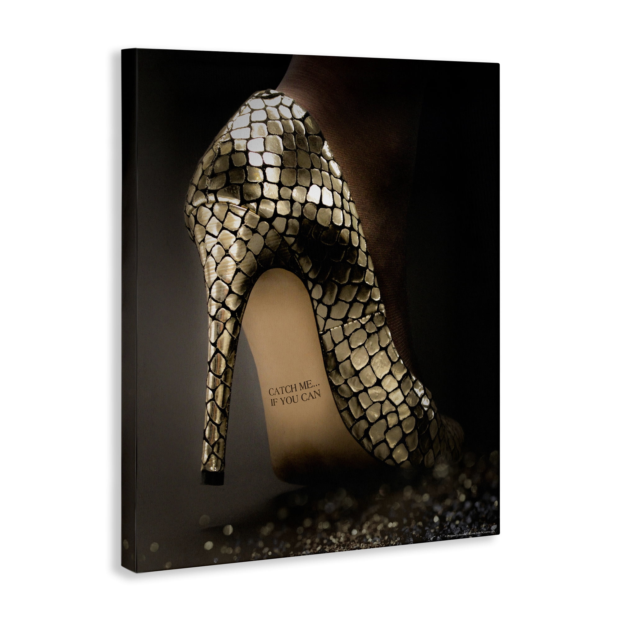 Stupell Industries Snake Pattern Heels Fashion Painting Wrapped Canvas Art Print Wall Art, 24 x 30