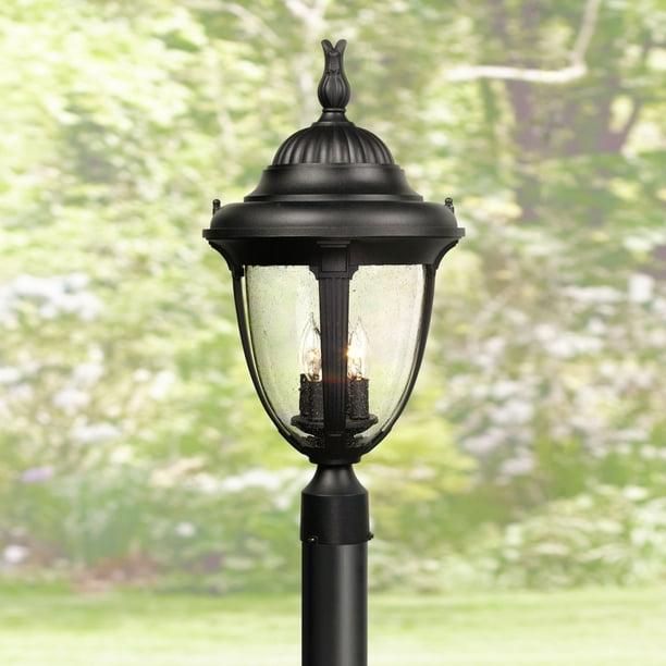 John Timberland Outdoor Post Light Fixture Black Colonial 24 1 2 Seeded Glass For Exterior Garden Yard Patio Driveway Com Exterior Garden Yard Patio Driveway, Colonial Style Exterior Light Fixtures