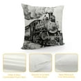 thumbnail image 4 of FUMJ  Steam Engine Throw Pillow Cushion Cover, Rustic Old Train in Country Locomotive Wooden Wagons Rail Road Smoke, Decorative Square Accent Pillow Case,White and Black, 4 of 5
