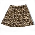 thumbnail image 1 of Jupe Courte en Satin à Taille Haute Imprimé Léopard pour Femmes, Jaune - Léopard, TTG, 1 of 5
