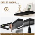 thumbnail image 7 of Floating Shelves for Wall, 24Inch Floating Shelves Set of 2, Hanging Shelf with Invisible Brackets, Wood Shelves for Living Room, Bedroom, Kitchen, Black, 7 of 7