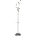thumbnail image 2 of Alba Festival Coat Stand with Umbrella Holder, 5 Knobs, 14w x 14d x 73-2/3h, Black, 2 of 2