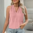 thumbnail image 6 of Ktyne Women's Shell Tops Professional Sleeveless Blouse for Under Blazer V Neck Vest Shirt Summer Basic Work Tank Tops Pink L, 6 of 7