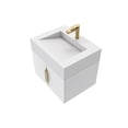 thumbnail image 3 of Nile 24" White Wood Floating Vanity with White Top and Gold Trim, 3 of 10