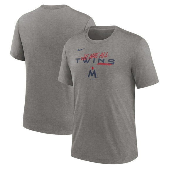 Men's Nike Heather Charcoal Minnesota Twins We Are All Tri-Blend T-Shirt