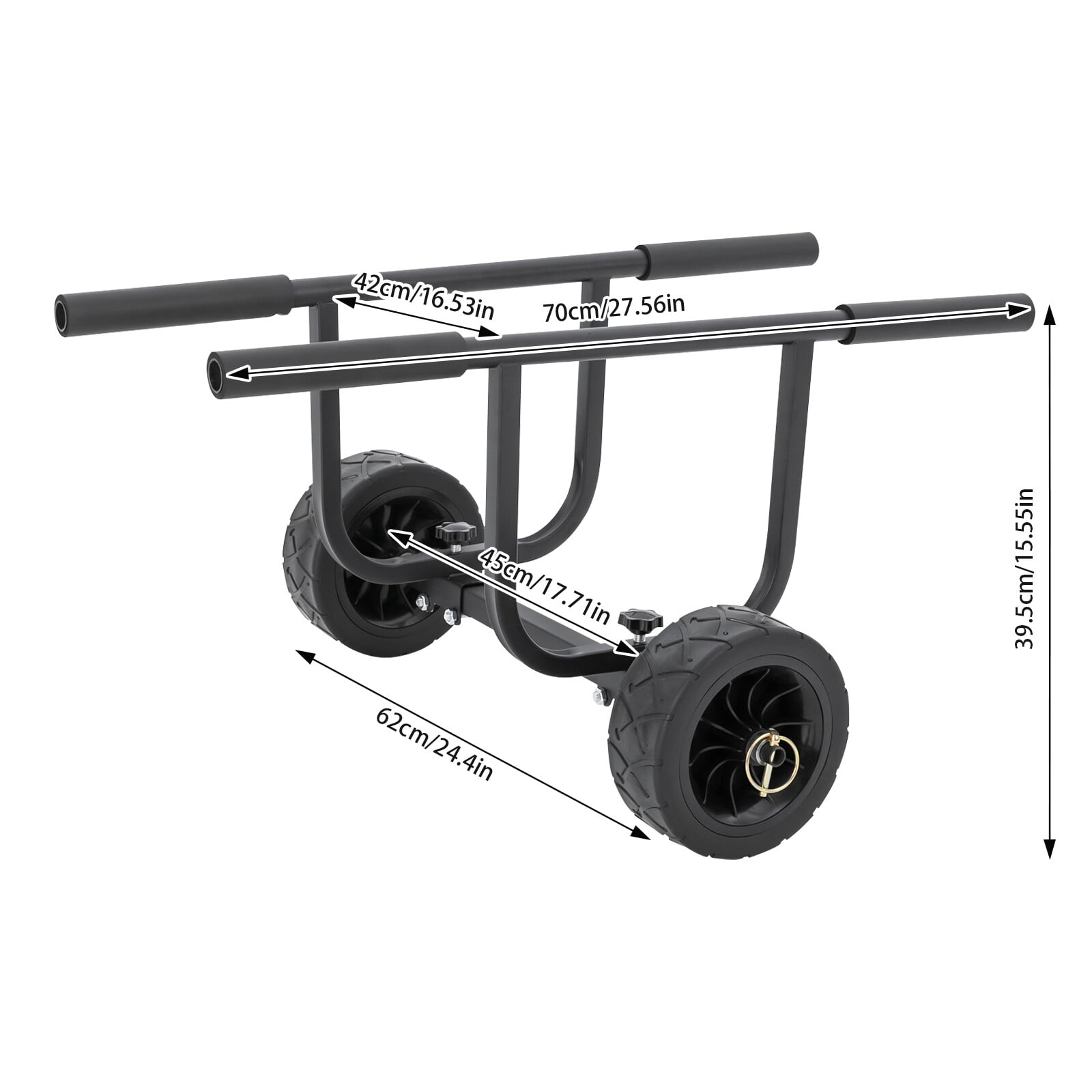Inflatable Boat Trailer Wheel, Heavy Kayak Trailer Wheel Set for Canoe, Boat Dolly Cart Transport Carrier, Trolley for Small Boat