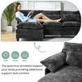 thumbnail image 6 of JONPONY 109.45" Oversized Modular Sectional Sofa with Double Cushion Sleeper Chaise,Modern Comfy Boucle Couch with Waist Pillows for Living Room,Black, 6 of 13