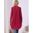 thumbnail image 6 of DARING DIVA Women's High Low Long Sleeve Asymmetrical Hem Casual Blouse XL Wine Red, 6 of 7