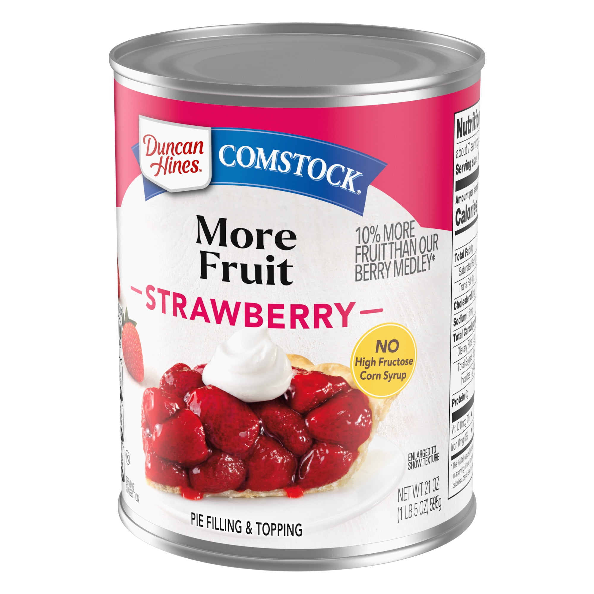 (3 pack) Duncan Hines Comstock, Premium Strawberry Pie Filling & Topping, Ready to Use, 21 oz.