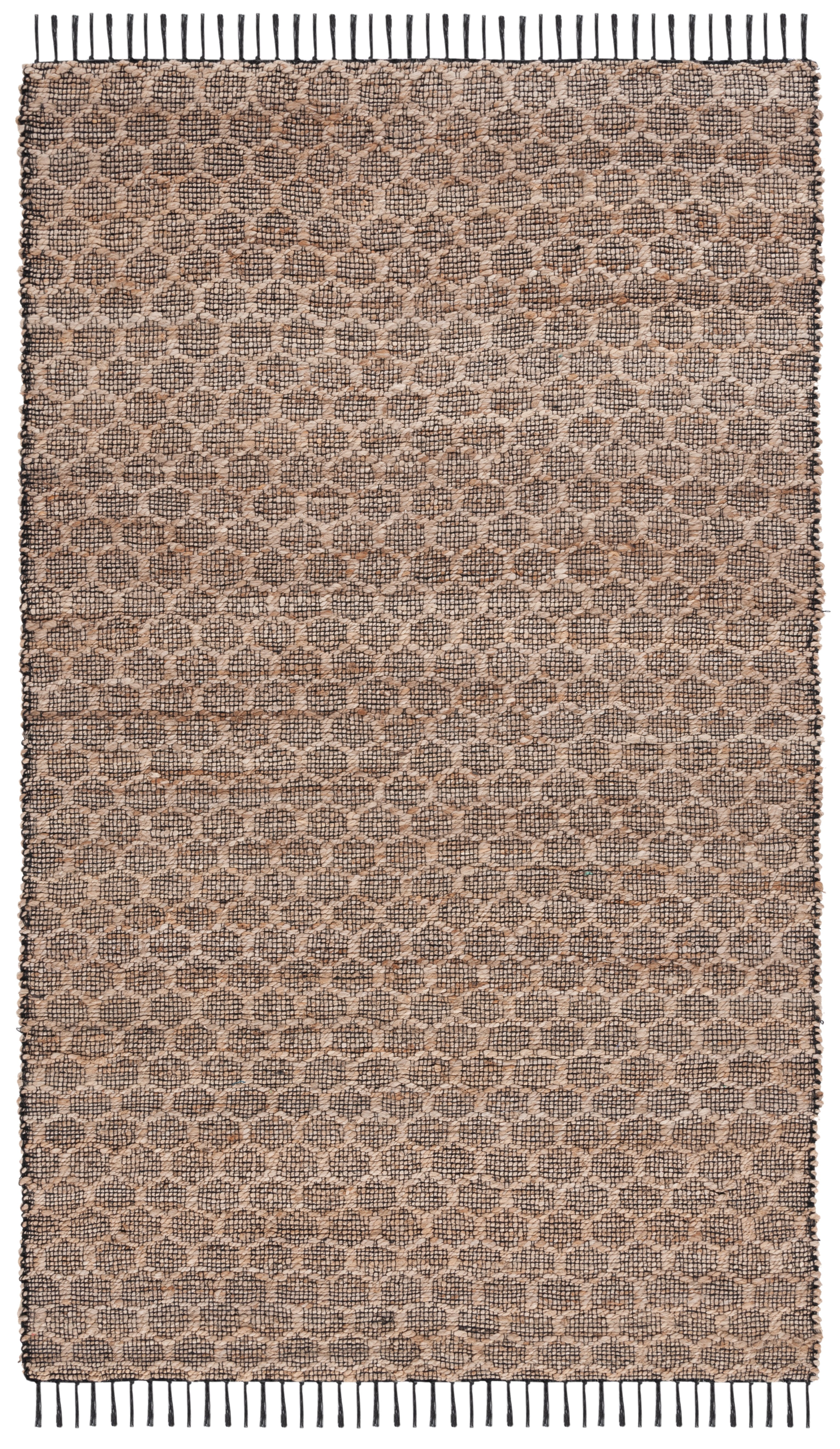 SAFAVIEH Cape Cod Fallon Geometric Area Rug, Black/Natural, 5' x 8'