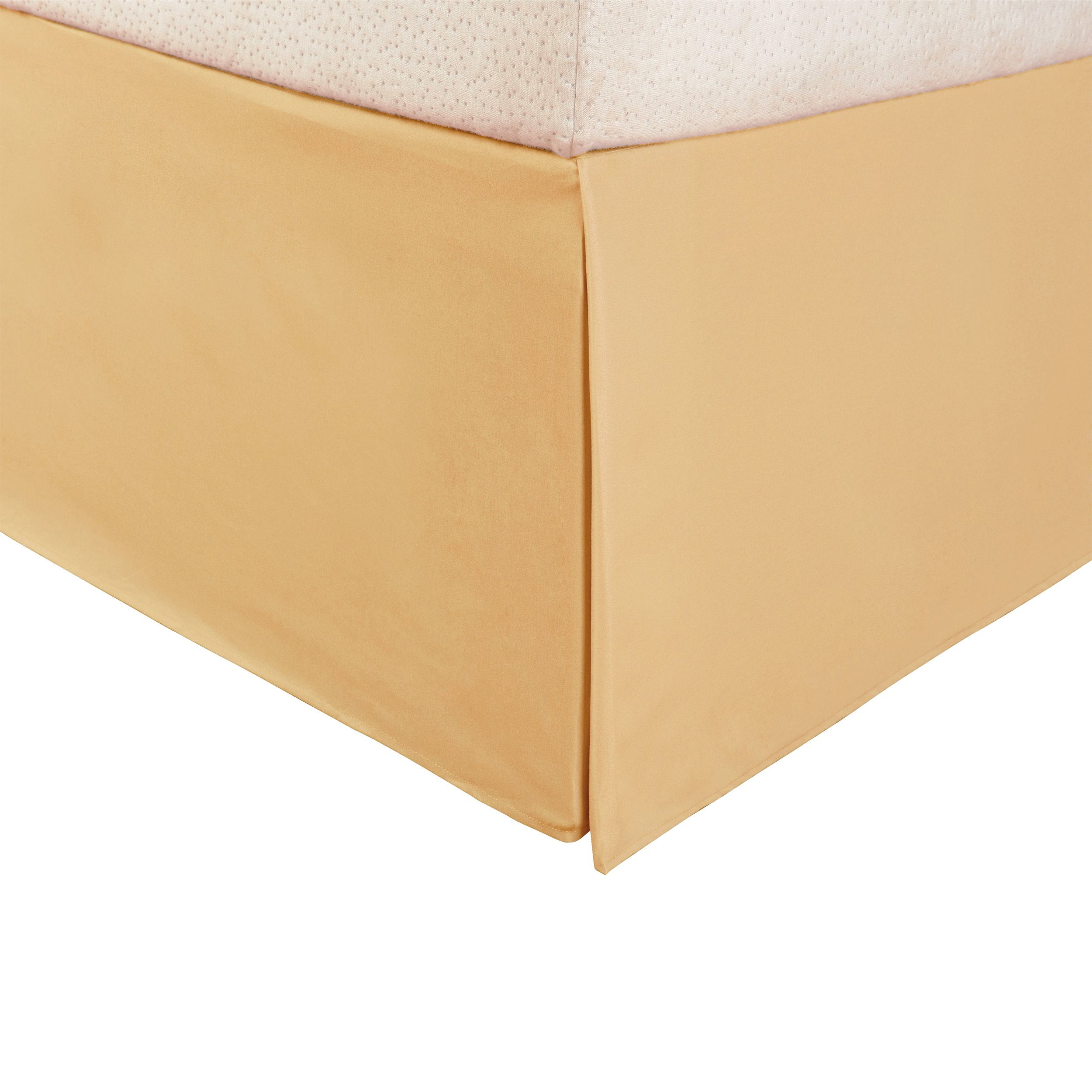 100 Brushed Microfiber Bed Skirt with a 15" Drop Length and Inverted Box Pleats Gold / Queen