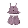 thumbnail image 2 of Toddler Kids Baby Girls Summer Four-color Suspender Top And Shorts Clothes Set Athletic Shorts Girl Leggings For Girl Plus Size Pack Linen Pocket Elastic Breathable Trousers, 2 of 9