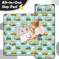 thumbnail image 4 of Tractor and Excavators Blue Pattern Teens Toddler Nap Mat with Pillow, Sleeping Mat Bag for Preschool Daycare 50"x20", 4 of 6