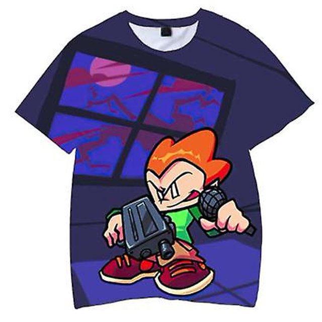 T-shirts Mode à Manches Courtes Imprimé 3d pour Garçons Filles Enfants Friday Night