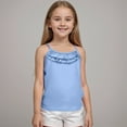 thumbnail image 2 of CAICJ98 Girls Tank Tops Soft Cami Scoop Neck Undershirts for Toddler Baby Girls Solid Sleeveless Tank Tops Sky Blue,6-7 Years, 2 of 7