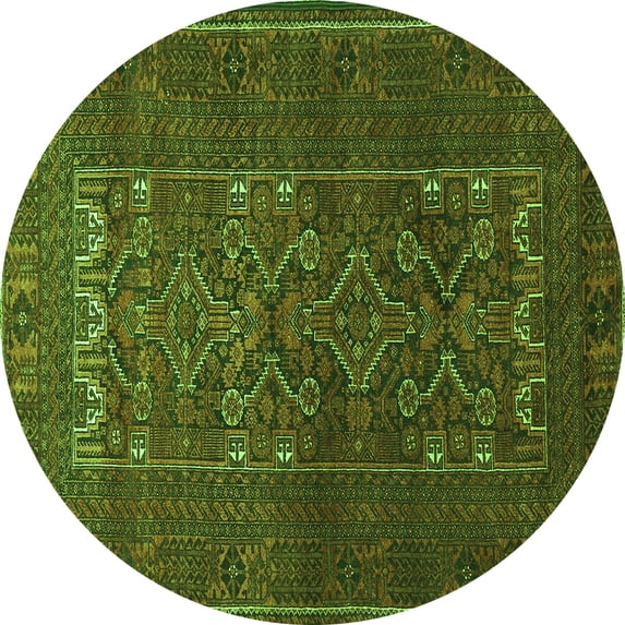 Ahgly Company Indoor Round Persian Green Traditional Area Rugs, 8' Round
