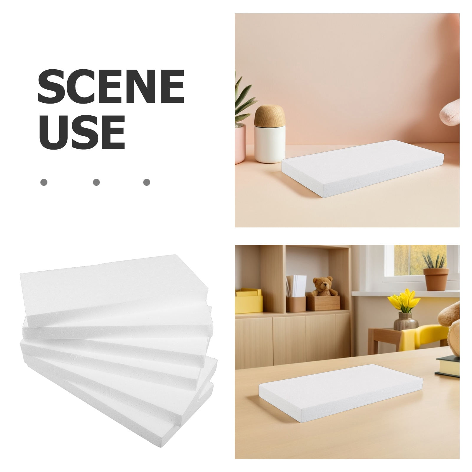 ETHZZLE 10Pcs White Foam Blocks Lightweight Polystyrene Foam for DIY Art Sculpting Floral Centerpieces and Crafts