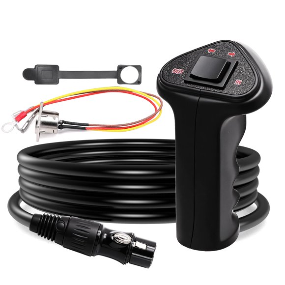 Winch Hand Control Assembly and Winch Hand Remote Controller with Ergonomic Grip and 11.8 Feet Connector Cable for 12000Lb ATV UTV Winc