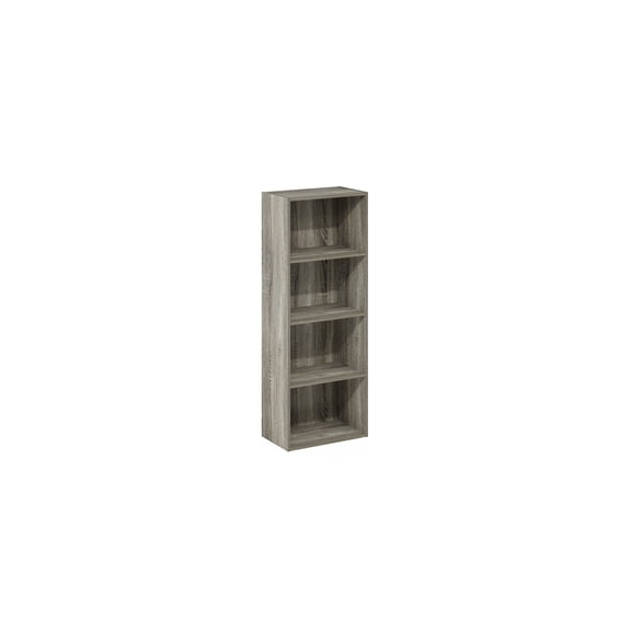 Wooden Open Shelf Bookcase - 4 Tier Display Storage - 41.7" Height - French Oak Finish