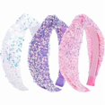 thumbnail image 1 of wonima11 Sequin Headbands for Girls, Knotted Kids Headbands, White Pink Purple Sparkly Hair Band Girl Hair Accessories, 1 of 1