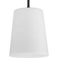 thumbnail image 4 of Progress Lighting Clarion 1-Light Pendant, Matte Black, Etched Glass, Steel, 9" Width, 11.37" Height, 4 of 16