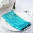 thumbnail image 2 of Efavormart 5 PCS 20”x20” Turquoise Premium Sequin Cloth Dinner Napkin | Reusable Linen, 2 of 11