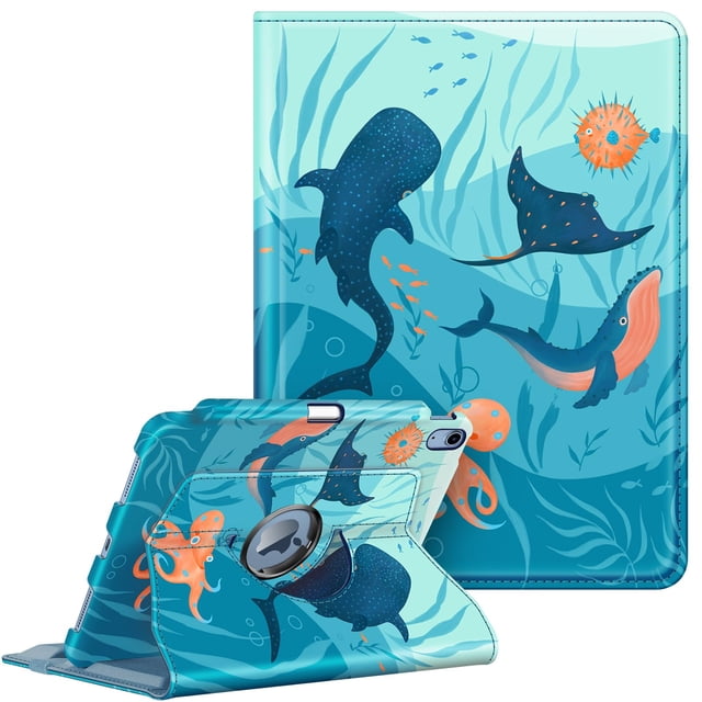 Funda para tablet FINTIE para iPad 11" y 10,9" giratoria 360° azul