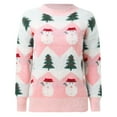 thumbnail image 4 of Pull de Noël pour Femmes Mi-Long Blouse Ample Col Rond Mode Pull à Manches Longues Chaud Cardigan Doux Imprimé Graphique Tricoté, 4 of 7
