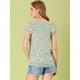 thumbnail image 5 of Blusa En Capas Allegra K Manga Corta de Volantes de gasa Cuello cuadrado Verde XL, 5 of 6