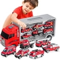 thumbnail image 1 of Carritos Juguetes para Niño Juego Vehículos Bomberos con 6 Mini Coches, Regalo para Niños 3~8 Años, 1 of 6