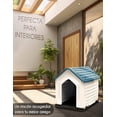 thumbnail image 4 of RED VELVET Casa Perro Casetas de Plástico Exteriores, Resistente al Agua y Clima,Fácil de Montar, Jardín, Patio y Exterior (Azul, Mediana), 4 of 6