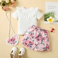 thumbnail image 3 of 3T Baby Girls Clothes 4T Girls 2PCS Summer Outfits Set Toddler Girl Short Sleeve Top Shorts Set White, 3 of 8