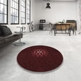 thumbnail image 4 of Ahgly Company Machine Washable Indoor Round Transitional Chocolate Brown Area Rugs, 6' Round, 4 of 7