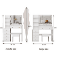 thumbnail image 3 of 41" Vanity Table with Extra-Large LED Mirror | 3-Color Adjustable Lighting & Multi-Layer Storage | Cushioned Stool, White, 3 of 9
