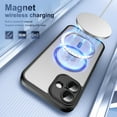 thumbnail image 4 of for iPhone 16 Magnetic Phone Case, Flexible TPU Bumper Hard Translucent Back Slim Protective Case with Touchscreen Button Mag-Safe Charging Support for iPhone 16 Cover, Black, 4 of 9