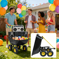 thumbnail image 3 of Heavy Duty Folding Garden Dump Truck & Yard Cart – 55L Steel Frame, 10" Pneumatic Tires, Garden Wagon Clearance Tools  Wheelbarrow for Outdoor Work, Black, 3 of 10