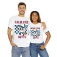 thumbnail image 3 of Retro Calm Your Mitts Baseball Shirt Women's Vintage Unisex Graphic Tee White Large, 3 of 5