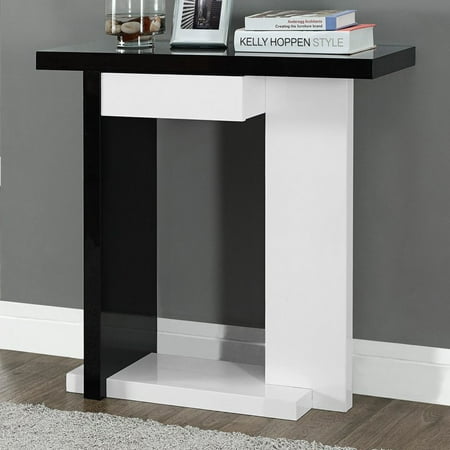 Monarch Accent Table 32 L Glossy White Black Hall Console Monarch Accent Table 32 L Glossy White Black Hall Console