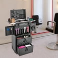 thumbnail image 2 of 4-Layer Organizer with Drawers & Multi-Pockets – Rolling Makeup Case for Hair Dryers, Combs, Scissors – Ideal for Beauty Parlors & On-The-Go Artists, 2 of 17