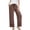 (Style 214)Coffee, variant on Womens High Waisted Wide Leg Pants Boho Trim Hem Trousers with Pockets Flowy Summer Beach Casual Lounge Palazzo Pants Slacks