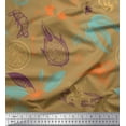 thumbnail image 1 of Soimoi Cotton Poplin Fabric Floral,Ginger & Lemon Slice Vegetable Print Fabric by the Yard 42 Inch Wide, 1 of 1