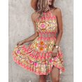 thumbnail image 4 of JUNWELL Irrégulière Imprimé Gilet Dos Nu Robe Femmes Été Sexy Sans Manches Mini Robes de Soirée Vêtements, 4 of 7
