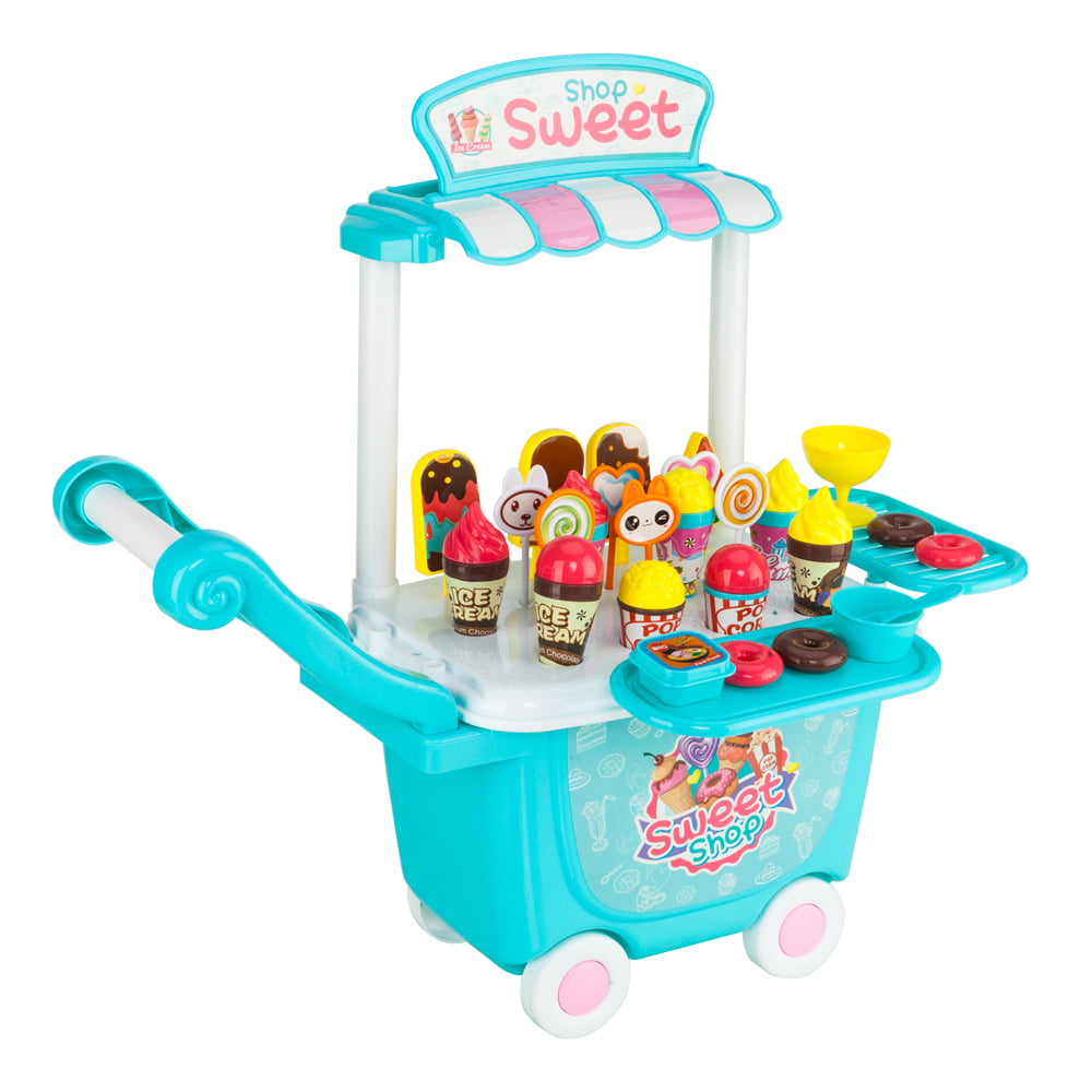 Kids Fruits Simulation Ice Cream Shop Dresser Cart Pretend Toy Role play Gift