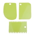 thumbnail image 1 of EeaseMX 3 raspadores de masa de doble cara, peines curvos, planos y flexibles para procesador de alimentos, para hornear pan, masa y pasteles (verdes)., 1 of 7