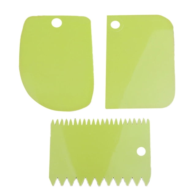 EeaseMX 3 raspadores de masa de doble cara, peines curvos, planos y flexibles para procesador de alimentos, para hornear pan, masa y pasteles (verdes).